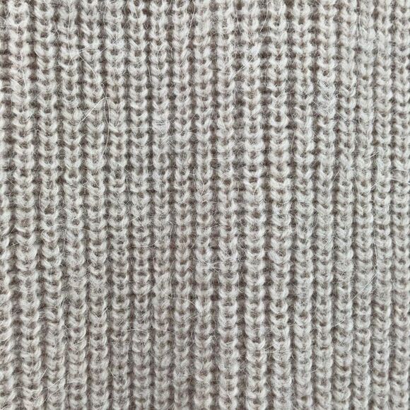 AllSaints Beige V-Neck Wool Alpaca Asymmetrical Zip Knit Sweater Jumper Size Sma - Picture 9 of 12